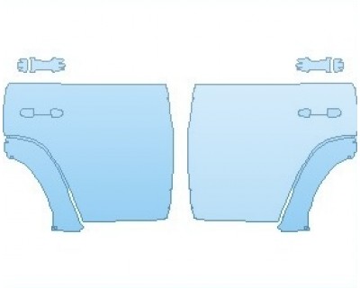 PAINT PROTECTION KIT - 2023 TOYOTA 4RUNNER TRD OFF-ROAD DOORS REAR - PRECUT PPF CLEAR BRA WRAP
