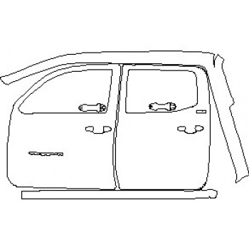 2023 TOYOTA TACOMA SR5 ACCESS CAB CAB DOOR SURROUND AND DOORS WITH SR5 AND TACOMA EMBLEM LEFT