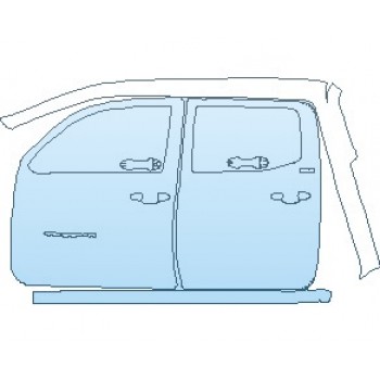 PAINT PROTECTION KIT - 2023 TOYOTA TACOMA SR CAB DOOR SURROUND AND DOORS WITH SR5 AND TACOMA EMBLEM LEFT - PRECUT PPF CLEAR BRA WRAP