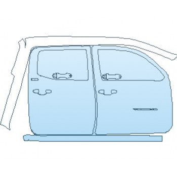 PAINT PROTECTION KIT - 2024 TOYOTA TACOMA SR5 ACCESS CAB CAB DOOR SURROUND AND DOORS WITH SR5 AND TACOMA EMBLEM RIGHT - PRECUT PPF CLEAR BRA WRAP