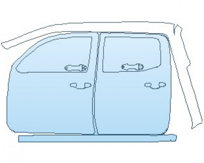 PAINT PROTECTION KIT - 2023 TOYOTA TACOMA SR CAB DOOR SURROUND AND DOORS WITHOUT EMBLEMS LEFT - PRECUT PPF CLEAR BRA WRAP