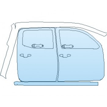 PAINT PROTECTION KIT - 2023 TOYOTA TACOMA SR CAB DOOR SURROUND AND DOORS WITHOUT EMBLEMS RIGHT - PRECUT PPF CLEAR BRA WRAP