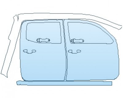 PAINT PROTECTION KIT - 2023 TOYOTA TACOMA SR CAB DOOR SURROUND AND DOORS WITHOUT EMBLEMS RIGHT - PRECUT PPF CLEAR BRA WRAP