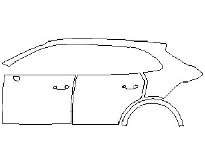 2023 PORSCHE CAYENNE SUV E-HYBRID WITH SPORTDESIGN FRONT FASCIA REAR QUARTER PANEL & DOORS LEFT SIDE