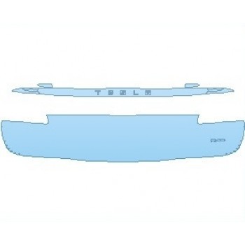PAINT PROTECTION KIT - 2023 TESLA MODEL S PLAID LICENSE PLATE AREA WITH PLAID EMBLEM - PRECUT PPF CLEAR BRA WRAP