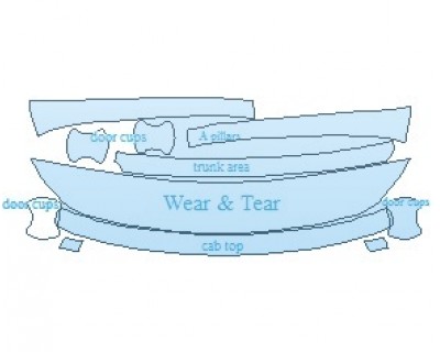 PAINT PROTECTION KIT - 2021 INFINITI QX60 HYBRID COMMON WEAR AREA KIT - PRECUT PPF CLEAR BRA WRAP