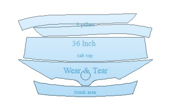 PAINT PROTECTION KIT - 2026 BMW IX BMW I SIGNATURE BLUE COMMON WEAR AREA KIT - PRECUT PPF CLEAR BRA WRAP