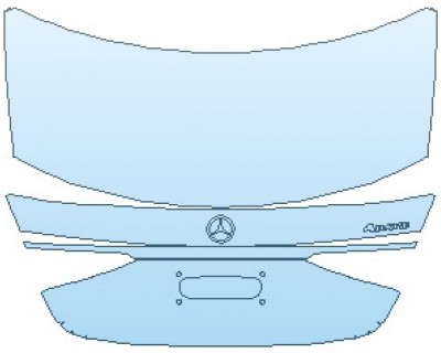 PAINT PROTECTION KIT - 2022 MERCEDES S CLASS 580 AMG LINE SEDAN REAR DECK LID WITH 4MATIC EMBLEM - PRECUT PPF CLEAR BRA WRAP