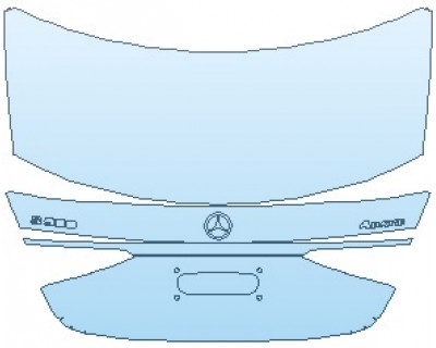 PAINT PROTECTION KIT - 2022 MERCEDES S CLASS 580 AMG LINE SEDAN REAR DECK LID WITH S500 4MATIC EMBLEM - PRECUT PPF CLEAR BRA WRAP