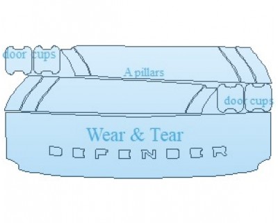 PAINT PROTECTION KIT - 2022 LAND ROVER DEFENDER X-DYNAMIC 90 (2 DOOR) COMMON WEAR AREA KIT - PRECUT PPF CLEAR BRA WRAP
