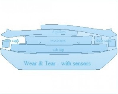PAINT PROTECTION KIT - 2023 FORD FUSION ENERGI TITANIUM COMMON WEAR AREA KIT WITH SENSORS - PRECUT PPF CLEAR BRA WRAP