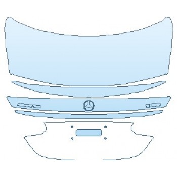 PAINT PROTECTION KIT - 2023 MERCEDES E CLASS AMG E 53 SEDAN REAR DECK LID WITH AMG & E 53 EMBLEMS - PRECUT PPF CLEAR BRA WRAP