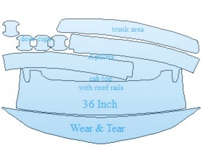 PAINT PROTECTION KIT - 2024 CHEVROLET EQUINOX PREMIER COMMON WEAR AREA KIT WITH ROOF RAILS - PRECUT PPF CLEAR BRA WRAP