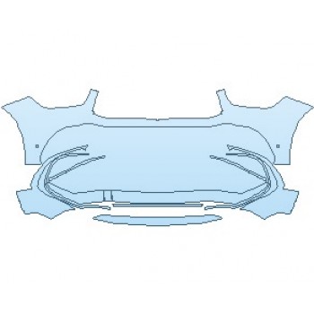 PAINT PROTECTION KIT - 2021 MERCEDES GLE CLASS AMG 63 S COUPE BUMPER WITH SENSORS AND CENTER CAMERA - PRECUT PPF CLEAR BRA WRAP