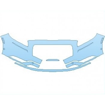PAINT PROTECTION KIT - 2021 LINCOLN NAUTILUS BLACK LABEL BUMPER WITH SENSORS AND LICENSE PLATE - PRECUT PPF CLEAR BRA WRAP