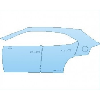 PAINT PROTECTION KIT - 2020 LEXUS UX LUXURY REAR QUARTER PANEL AND DOORS LEFT SIDE WITH HYBRID EMBLEM - INVISIBLEMASK - 3M PAINT PROTECTION