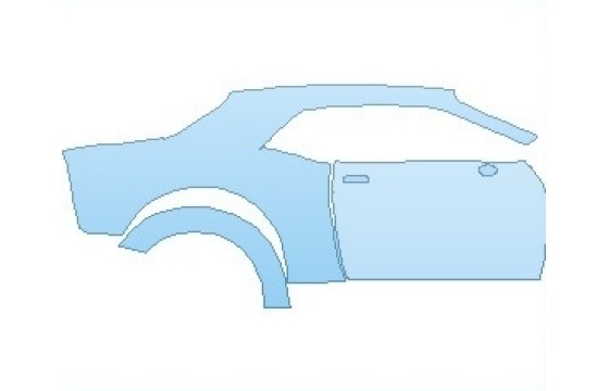 PAINT PROTECTION KIT - 2027 DODGE CHALLENGER SRT HELLCAT REDEYE WIDEBODY REAR QUARTER PANEL RIGHT SIDE - PRECUT PPF CLEAR BRA WRAP