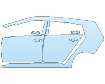 PAINT PROTECTION KIT - 2023 VOLKSWAGEN GOLF SE HATCHBACK REAR QUARTER PANEL DOORS AND B PILLARS COVERS TEXTURED PAINT LEFT - PRECUT PPF CLEAR BRA WRAP