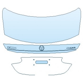 PAINT PROTECTION KIT - 2022 MERCEDES E CLASS BASE SEDAN REAR DECK LID WITH E 350 AND 4MATIC EMBLEMS - PRECUT PPF CLEAR BRA WRAP