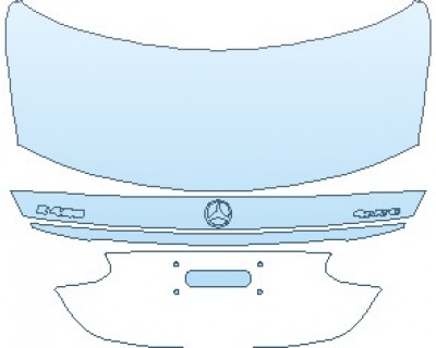PAINT PROTECTION KIT - 2022 MERCEDES E CLASS BASE SEDAN REAR DECK LID WITH E 450 AND 4MATIC EMBLEMS - PRECUT PPF CLEAR BRA WRAP