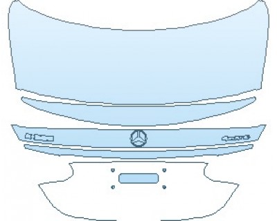 PAINT PROTECTION KIT - 2022 MERCEDES E CLASS BASE SEDAN REAR DECK LID WITH SPOILER E 350 AND 4MATIC EMBLEMS - PRECUT PPF CLEAR BRA WRAP