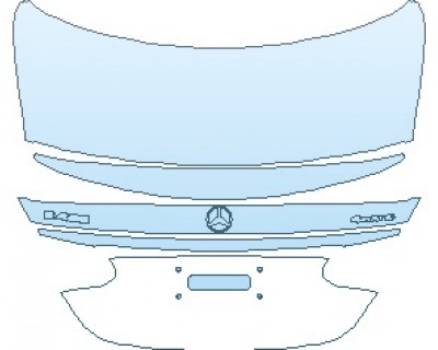 PAINT PROTECTION KIT - 2022 MERCEDES E CLASS BASE SEDAN REAR DECK LID WITH SPOILER E 450 AND 4MATIC EMBLEMS - PRECUT PPF CLEAR BRA WRAP