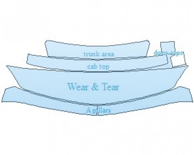 PAINT PROTECTION KIT - 2021 MERCEDES SLC ROADSTER 300 AMG LINE COMMON WEAR AREA KIT - PRECUT PPF CLEAR BRA WRAP
