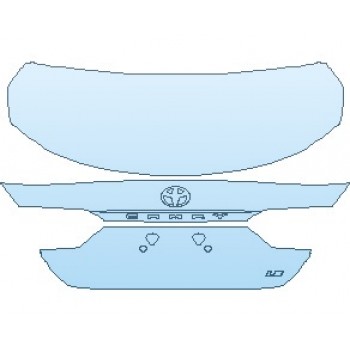 PAINT PROTECTION KIT - 2021 TOYOTA CAMRY XLE V6 REAR DECK LID WITH LE EMBLEM - PRECUT PPF CLEAR BRA WRAP