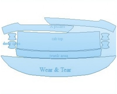 PAINT PROTECTION KIT - 2025 TOYOTA HIGHLANDER HYBRID XLE COMMON WEAR AREA KIT - PRECUT PPF CLEAR BRA WRAP