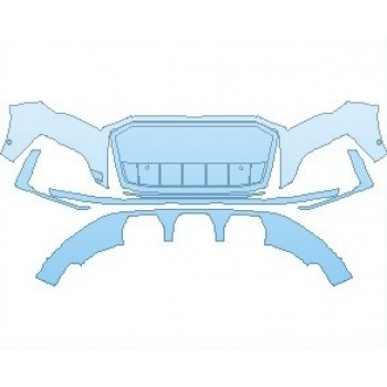 PAINT PROTECTION KIT - 2024 AUDI Q7 S-LINE BUMPER WITH SENSORS - PRECUT PPF CLEAR BRA WRAP