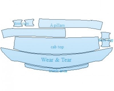 PAINT PROTECTION KIT - 2023 CADILLAC CT5 SPORT COMMON WEAR AREA KIT - PRECUT PPF CLEAR BRA WRAP