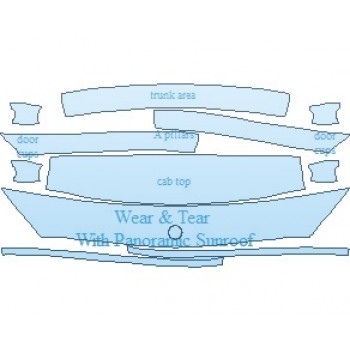 PAINT PROTECTION KIT - 2019 MERCEDES C CLASS AMG C63 S SEDAN COMMON WEAR AREA KIT WITH PANORAMIC SUNROOF - PRECUT PPF CLEAR BRA WRAP