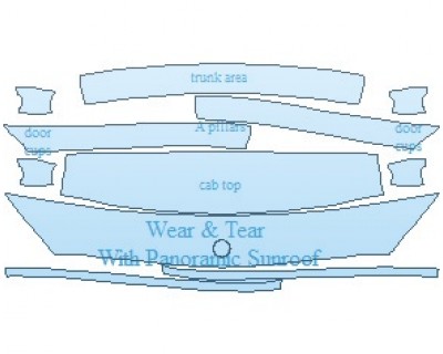 PAINT PROTECTION KIT - 2019 MERCEDES C CLASS AMG C63 S SEDAN COMMON WEAR AREA KIT WITH PANORAMIC SUNROOF - PRECUT PPF CLEAR BRA WRAP