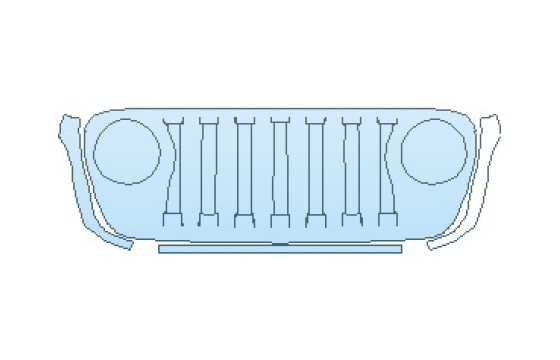 Precut PPF Kit – Clear Bra Paint Protection Film PAINT PROTECTION KIT - 2027 JEEP WRANGLER (JL) SPORT 4 DOOR GRILLE - PRECUT PPF CLEAR BRA WRAP