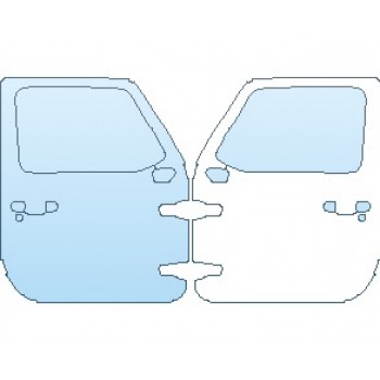 PAINT PROTECTION KIT - 2025 JEEP WRANGLER (JL) SPORT 4 DOOR DOORS FRONT - PRECUT PPF CLEAR BRA WRAP