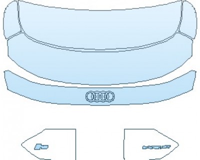 PAINT PROTECTION KIT - 2022 AUDI E-TRON GT RS REAR DECK LID WITH LICENSE PLATE AND RS AND ETRON GT EMBLEMS - PRECUT PPF CLEAR BRA WRAP