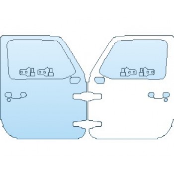 PAINT PROTECTION KIT - 2024 JEEP WRANGLER (JL) RUBICON 4 DOOR DOORS FRONT - PRECUT PPF CLEAR BRA WRAP