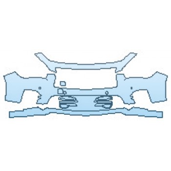 PAINT PROTECTION KIT - 2017 INFINITI Q50 3.0T SPORT AWD BUMPER WITH SENSORS (3 PIECE) - PRECUT PPF CLEAR BRA WRAP