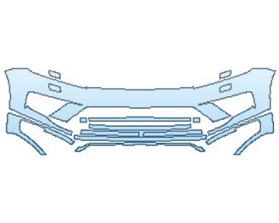 PAINT PROTECTION KIT - 2017 VOLKSWAGEN TOUAREG V6 SPORT BUMPER WITH WASHERS - PRECUT PPF CLEAR BRA WRAP