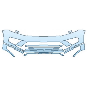 PAINT PROTECTION KIT - 2017 VOLKSWAGEN TOUAREG V6 WOLFSBURG BUMPER WITH SENSORS - PRECUT PPF CLEAR BRA WRAP