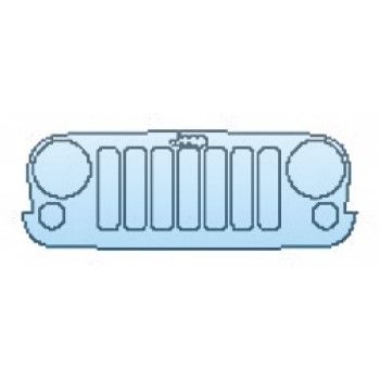 PAINT PROTECTION KIT - 2017 JEEP WRANGLER CHIEF GRILLE WITH EMBLEM - PRECUT PPF CLEAR BRA WRAP