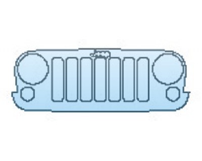 PAINT PROTECTION KIT - 2017 JEEP WRANGLER CHIEF GRILLE WITH EMBLEM - PRECUT PPF CLEAR BRA WRAP