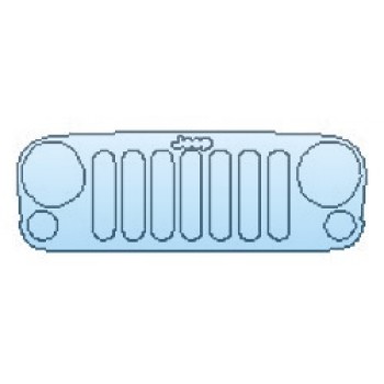 PAINT PROTECTION KIT - 2017 JEEP WRANGLER SAHARA GRILLE WITH EMBLEM - PRECUT PPF CLEAR BRA WRAP