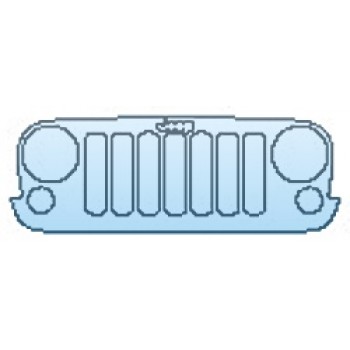 PAINT PROTECTION KIT - 2017 JEEP WRANGLER SMOKY MOUNTAIN GRILLE WITH EMBLEM - PRECUT PPF CLEAR BRA WRAP