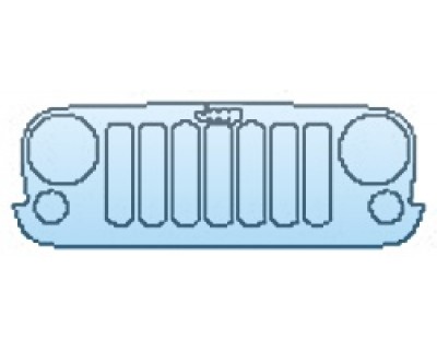 PAINT PROTECTION KIT - 2017 JEEP WRANGLER SMOKY MOUNTAIN GRILLE WITH EMBLEM - PRECUT PPF CLEAR BRA WRAP