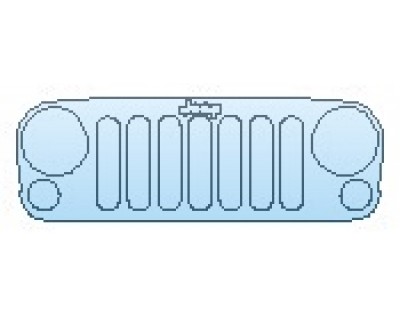 PAINT PROTECTION KIT - 2017 JEEP WRANGLER UNLIMITED BIG BEAR GRILLE WITH EMBLEM - PRECUT PPF CLEAR BRA WRAP