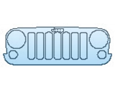 PAINT PROTECTION KIT - 2017 JEEP WRANGLER UNLIMITED CHIEF GRILLE WITH EMBLEM - PRECUT PPF CLEAR BRA WRAP