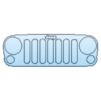 PAINT PROTECTION KIT - 2017 JEEP WRANGLER UNLIMITED RUBICON GRILLE WITH EMBLEM - PRECUT PPF CLEAR BRA WRAP