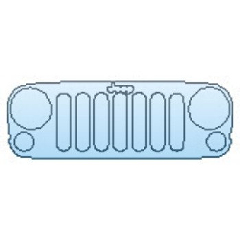 PAINT PROTECTION KIT - 2017 JEEP WRANGLER UNLIMITED RUBICON HARD ROCK GRILLE WITH EMBLEM - PRECUT PPF CLEAR BRA WRAP