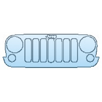 PAINT PROTECTION KIT - 2017 JEEP WRANGLER UNLIMITED RUBICON RECON GRILLE WITH EMBLEM - PRECUT PPF CLEAR BRA WRAP